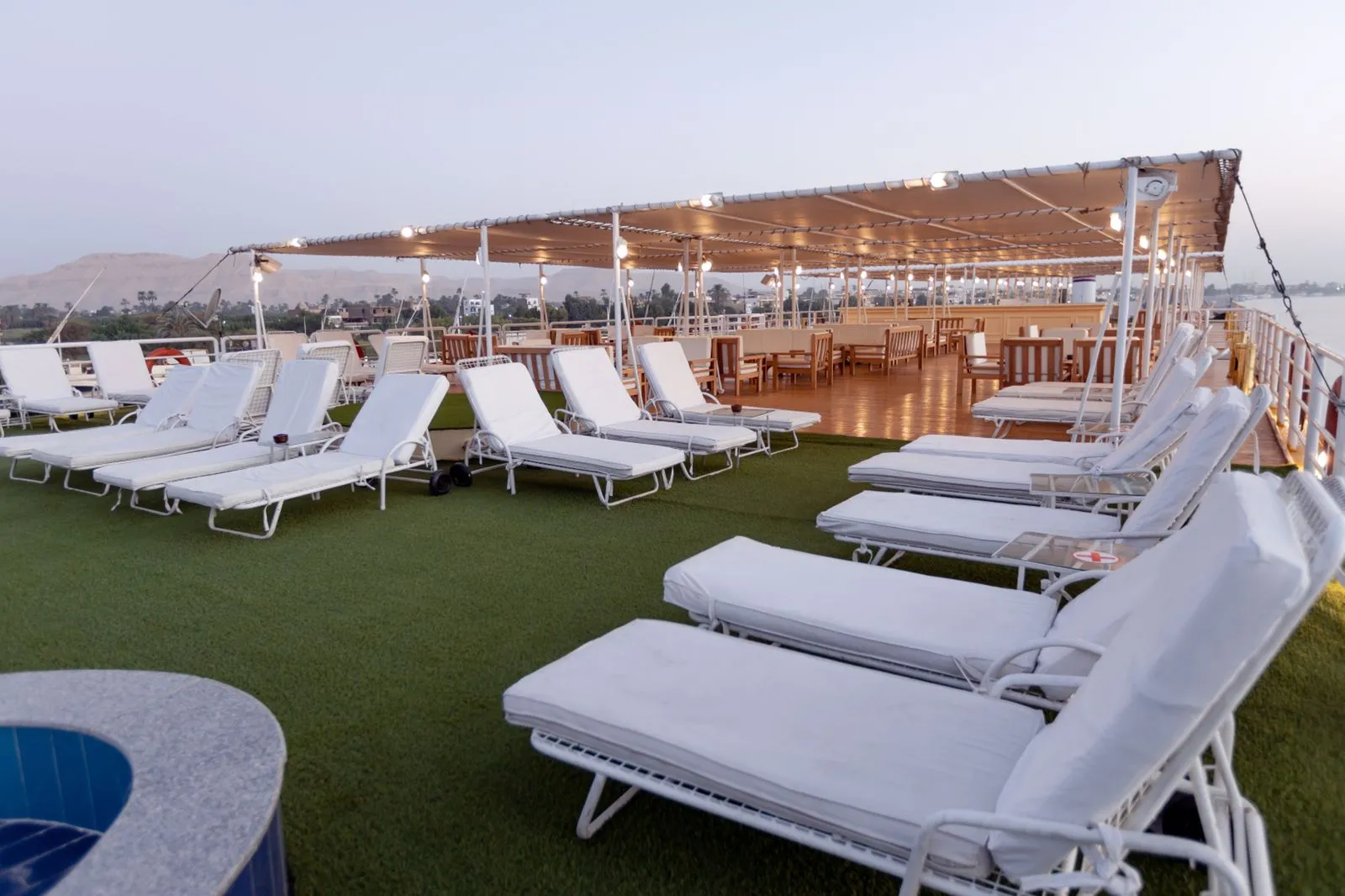 Sun deck of the MS King Tut I Nile Cruise Nile cruise